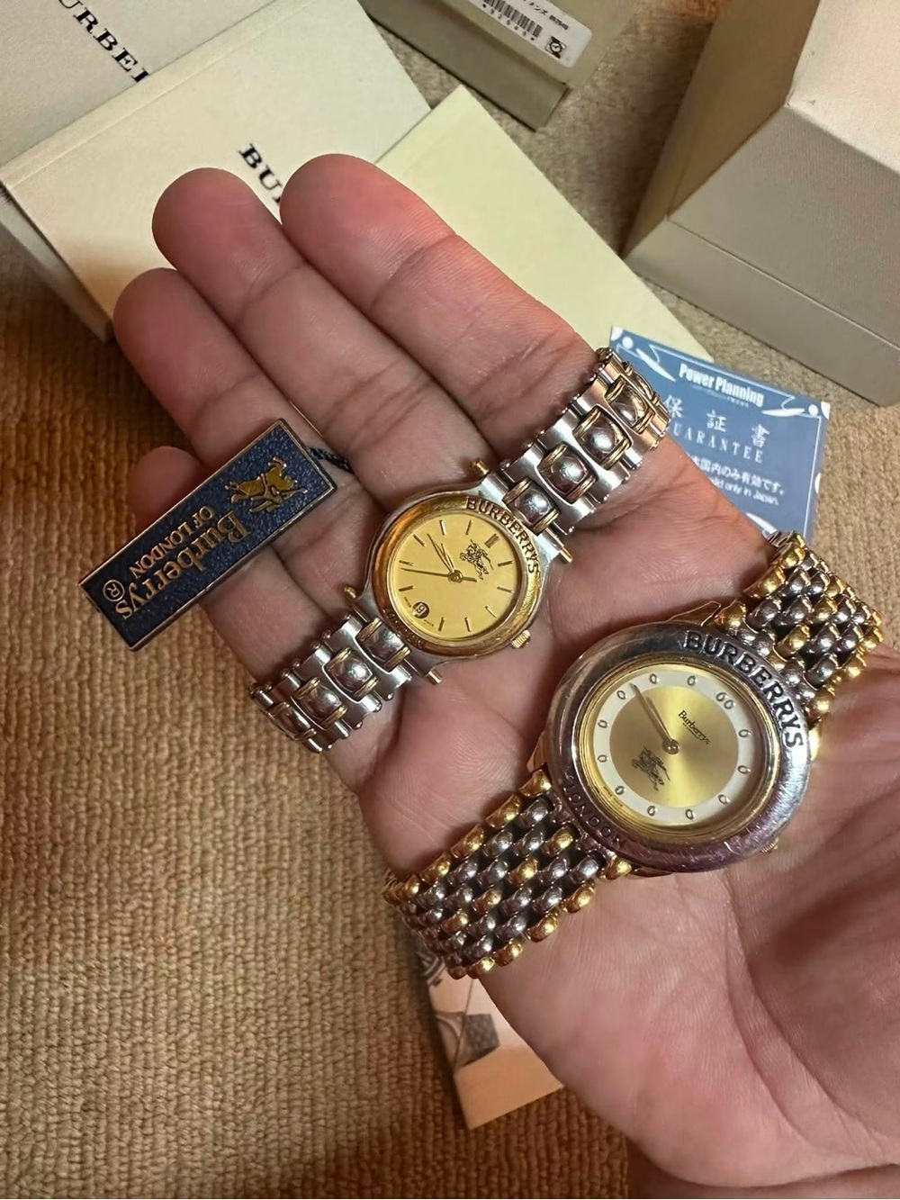 Burberry Two-Tone Gold and Silver Couple Bracelet Watch